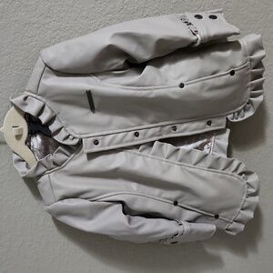 Girls CALVIN KLEIN JEANS GRAY FAUX LEATHER JACKET w/ Silk Lining size 3T